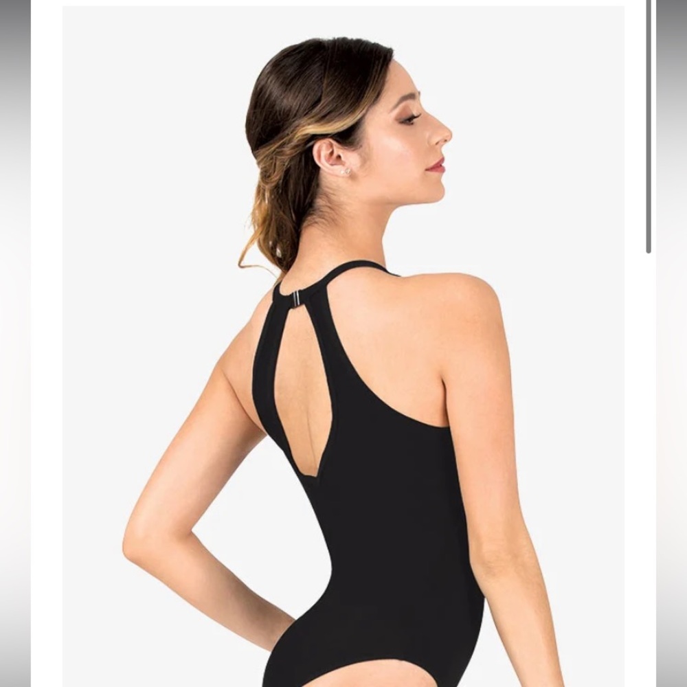 Danznmotion ribbed keyhole halter ballet leotard